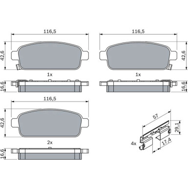0 986 494 634 Bremsbelagsatz, Scheibenbremse