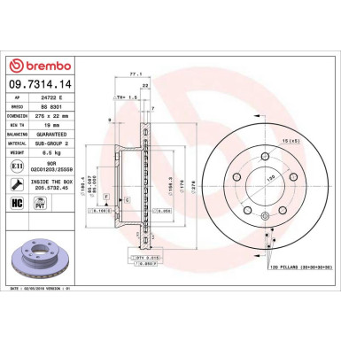 Brembo Bremsscheibe PRIME LINE 09.7314.14