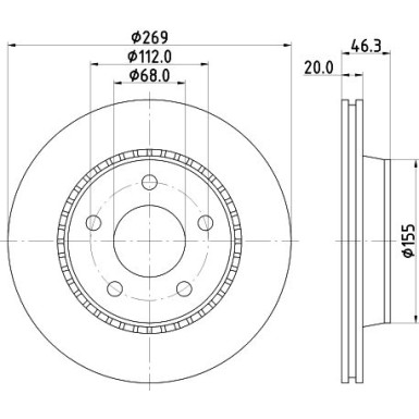 Hella | Bremsscheibe | 8DD 355 101-351