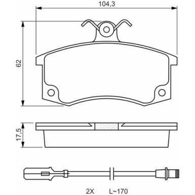 BOSCH Bremsbelagsatz, Scheibenbremse 0 986 494 533