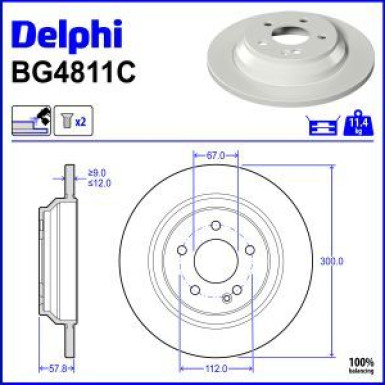 Delphi Bremsscheibe BG4811C Delphi Bremsscheibe BG4811C