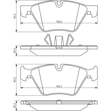 BOSCH Bremsbelagsatz, Scheibenbremse 0 986 494 117