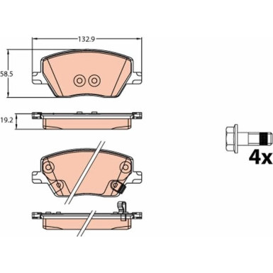 GDB2151 Bremsbelagsatz, Scheibenbremse