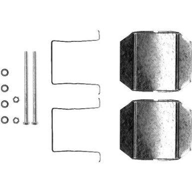 Hella | Zubehörsatz, Scheibenbremsbelag | 8DZ 355 202-751