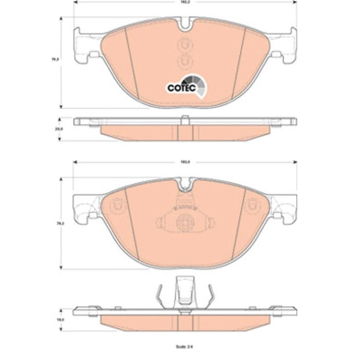 TRW Bremsbelagsatz, Scheibenbremse COTEC GDB1838