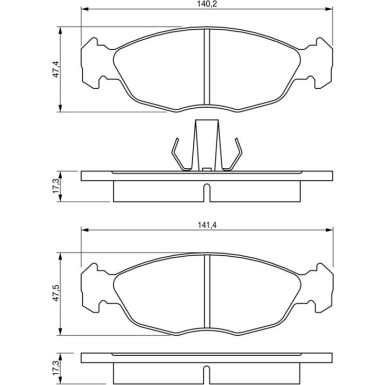 BOSCH Bremsbelagsatz, Scheibenbremse 0 986 424 410