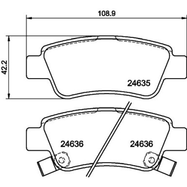 Hella | Bremsbelagsatz, Scheibenbremse | 8DB 355 013-591