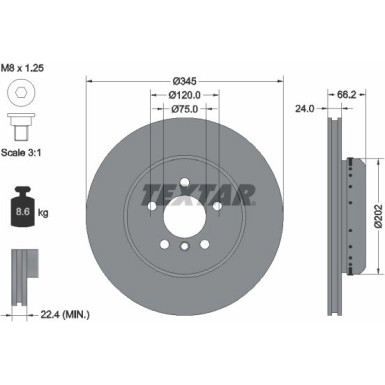 Textar | Bremsscheibe | 92265625