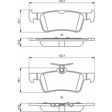 BOSCH Bremsbelagsatz, Scheibenbremse 0 986 494 811