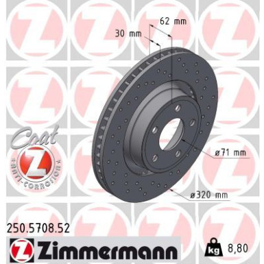 Zimmermann | Bremsscheibe | 250.5708.52