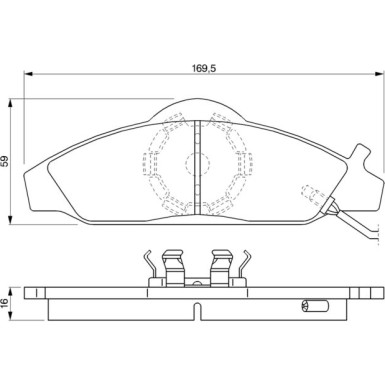 BOSCH Bremsbelagsatz, Scheibenbremse 0 986 424 551