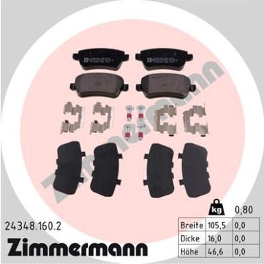 24348.160.2 Bremsbelagsatz, Scheibenbremse