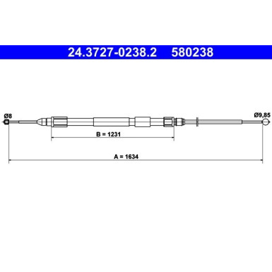 24.3727-0238.2 Seilzug, Feststellbremse 24.3727-0238.2 Seilzug, Feststellbremse