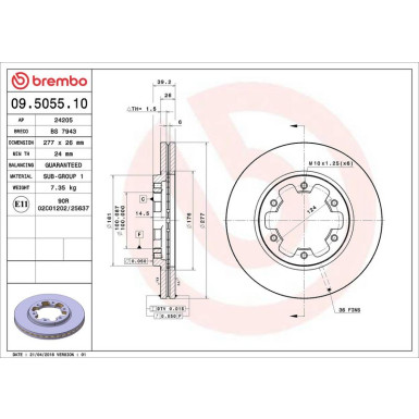 Brembo Bremsscheibe PRIME LINE 09.5055.10