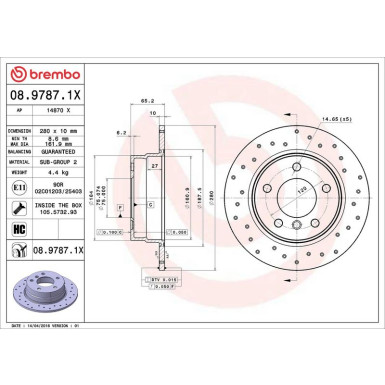 08.9787.1X Bremsscheibe XTRA LINE - Xtra
