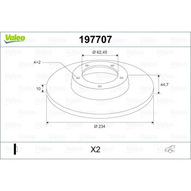 Valeo Bremsscheibe 197707