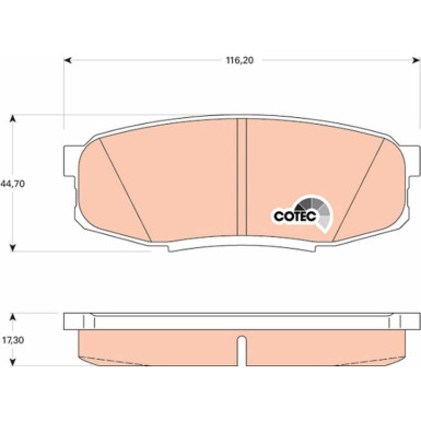 GDB3491 Bremsbelagsatz, Scheibenbremse COTEC
