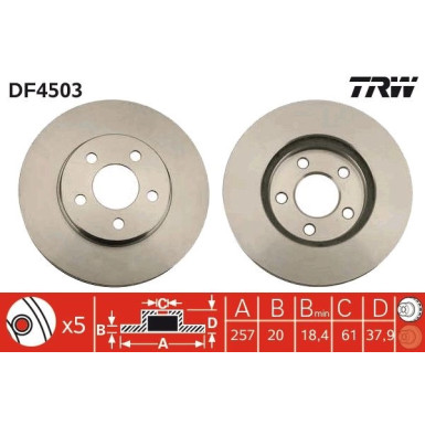 TRW | Bremsscheibe | DF4503