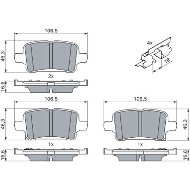 0 986 424 839 Bremsbelagsatz, Scheibenbremse