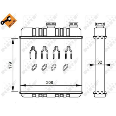 NRF Wärmetauscher, Innenraumheizung ohne Rohr EASY FIT 54279