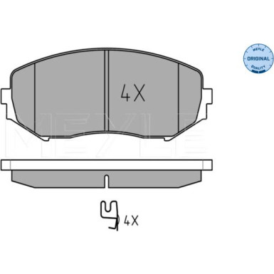 Meyle Bremsbelagsatz, Scheibenbremse MEYLE-ORIGINAL: True to OE 025 243 4617/W