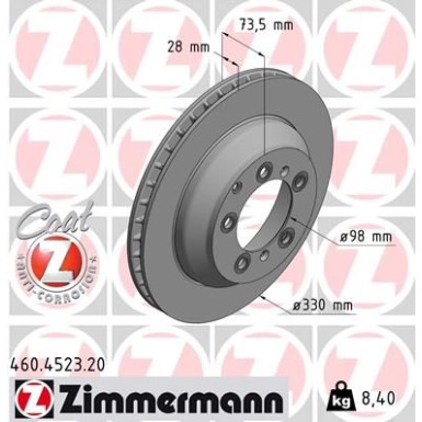 Zimmermann | Bremsscheibe | 460.4523.20