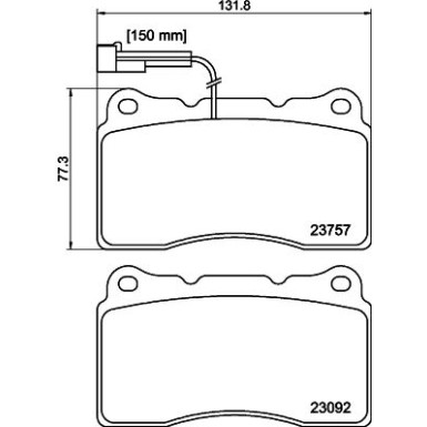 Hella | Bremsbelagsatz, Scheibenbremse | 8DB 355 014-731
