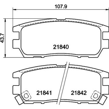 Hella | Bremsbelagsatz, Scheibenbremse | 8DB 355 016-471