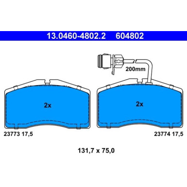13.0460-4802.2 Bremsbelagsatz, Scheibenbremse 13.0460-4802.2 Bremsbelagsatz, Scheibenbremse