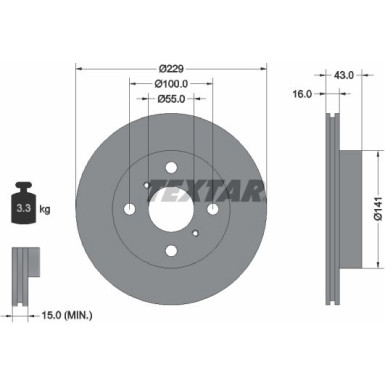 Textar | Bremsscheibe | 92097900