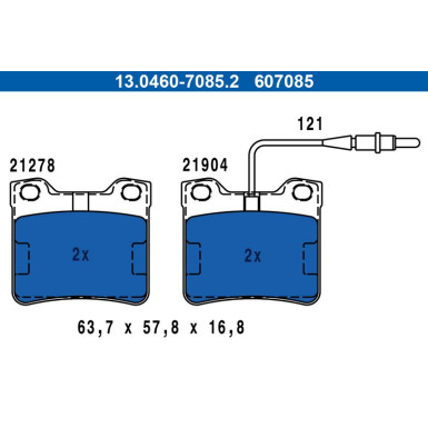 13.0460-7085.2 Bremsbelagsatz, Scheibenbremse