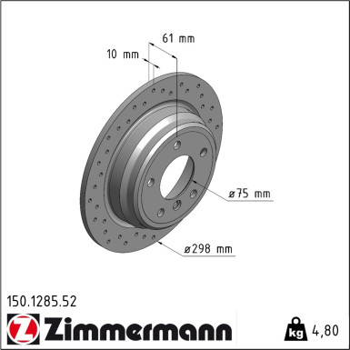 Zimmermann Bremsscheibe SPORT Z 150.1285.52