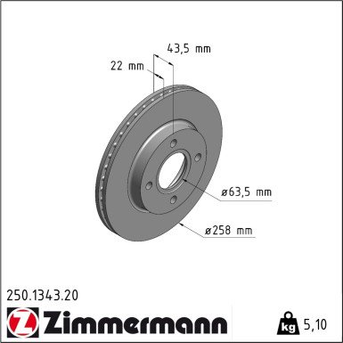 Zimmermann Bremsscheibe Coat Z 250.1343.20