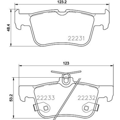 Hella | Bremsbelagsatz, Scheibenbremse | 8DB 355 023-301