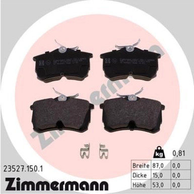 23527.150.1 Bremsbelagsatz, Scheibenbremse