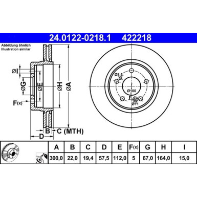 ATE | Bremsscheibe | 24.0122-0218.1