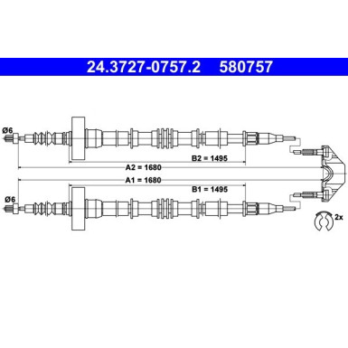 24.3727-0757.2 Seilzug, Feststellbremse