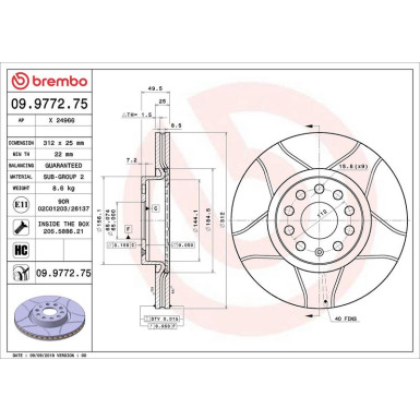 Brembo Bremsscheibe XTRA LINE - Max 09.9772.75