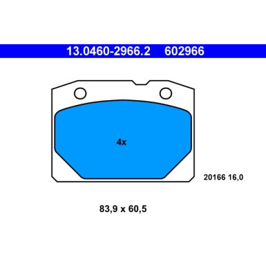 13.0460-2966.2 Bremsbelagsatz, Scheibenbremse 13.0460-2966.2 Bremsbelagsatz, Scheibenbremse