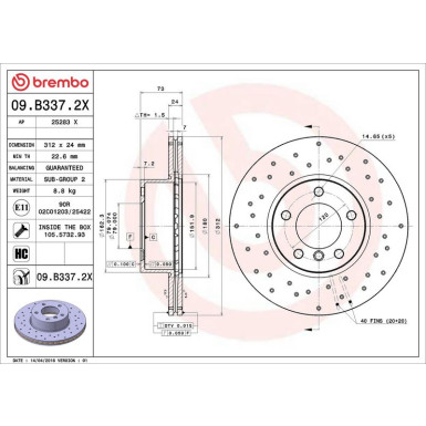 Brembo | Bremsscheibe | 09.B337.2X