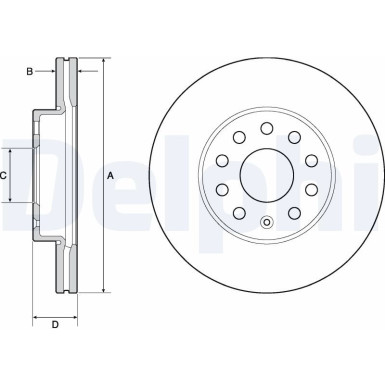 Delphi | Bremsscheibe | BG4701C