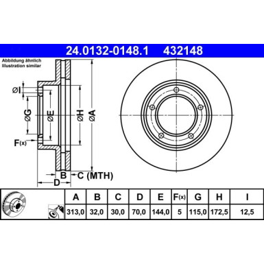 ATE | Bremsscheibe | 24.0132-0148.1