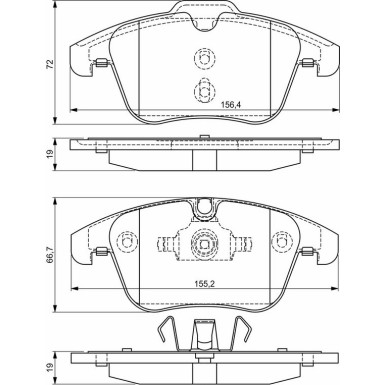 BOSCH Bremsbelagsatz, Scheibenbremse 0 986 494 169