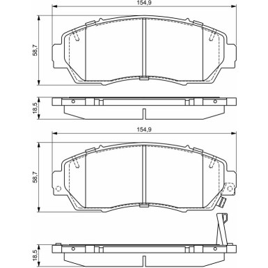 BOSCH Bremsbelagsatz, Scheibenbremse 0 986 494 685