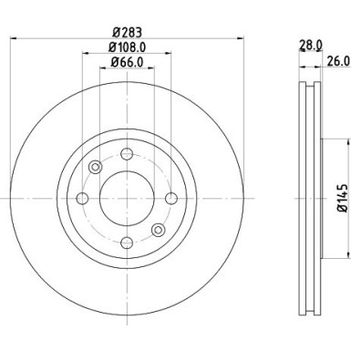 Hella | Bremsscheibe | 8DD 355 105-051