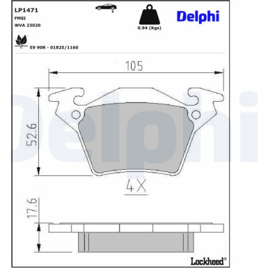 LP1471 Bremsbelagsatz, Scheibenbremse
