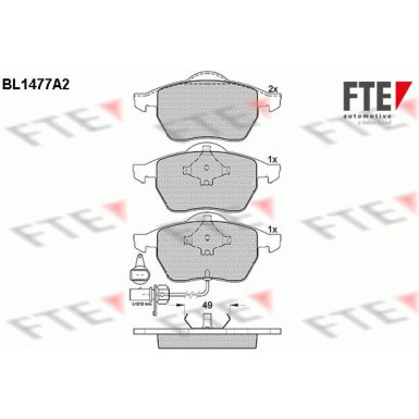 FTE | Bremsbelagsatz, Scheibenbremse | 9010208