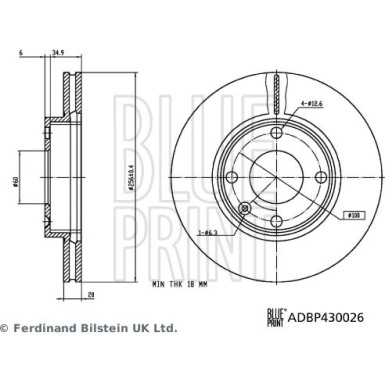 Blue Print | Bremsscheibe | ADBP430026