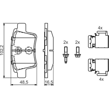 0 986 494 622 Bremsbelagsatz, Scheibenbremse