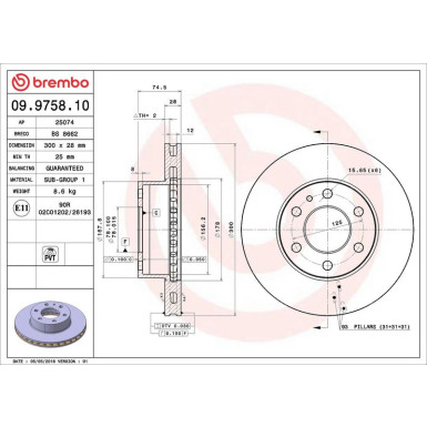 Brembo Bremsscheibe PRIME LINE 09.9758.10